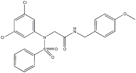 2-[3,5-dichloro(phenylsulfonyl)anilino]-N-(4-methoxybenzyl)acetamide Struktur