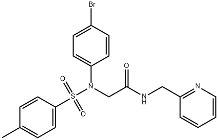 2-{4-bromo[(4-methylphenyl)sulfonyl]anilino}-N-(2-pyridinylmethyl)acetamide Struktur