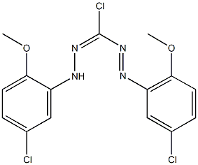 N,2-bis(5-chloro-2-methoxyphenyl)diazenecarbohydrazonoyl chloride Struktur