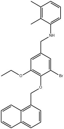 N-[3-bromo-5-ethoxy-4-(1-naphthylmethoxy)benzyl]-N-(2,3-dimethylphenyl)amine Struktur