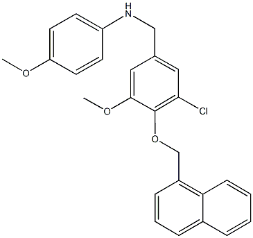 N-[3-chloro-5-methoxy-4-(1-naphthylmethoxy)benzyl]-N-(4-methoxyphenyl)amine Struktur