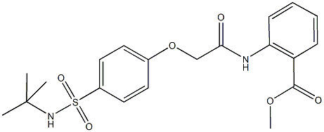 methyl2-[({4-[(tert-butylamino)sulfonyl]phenoxy}acetyl)amino]benzoate Struktur