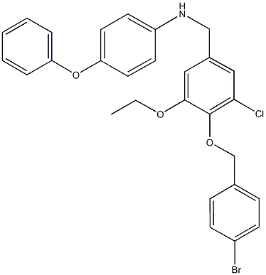 N-{4-[(4-bromobenzyl)oxy]-3-chloro-5-ethoxybenzyl}-N-(4-phenoxyphenyl)amine Struktur