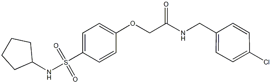 N-(4-chlorobenzyl)-2-{4-[(cyclopentylamino)sulfonyl]phenoxy}acetamide Struktur