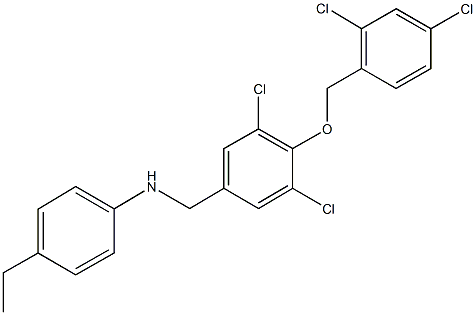 N-{3,5-dichloro-4-[(2,4-dichlorobenzyl)oxy]benzyl}-N-(4-ethylphenyl)amine Struktur