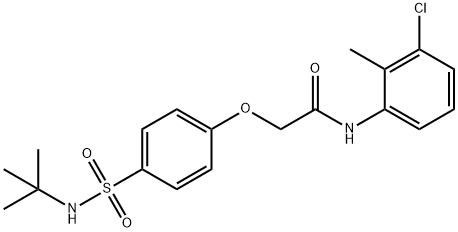 2-{4-[(tert-butylamino)sulfonyl]phenoxy}-N-(3-chloro-2-methylphenyl)acetamide Struktur