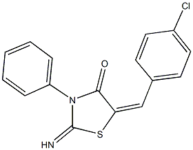 5-(4-chlorobenzylidene)-2-imino-3-phenyl-1,3-thiazolidin-4-one Struktur