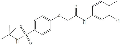 2-{4-[(tert-butylamino)sulfonyl]phenoxy}-N-(3-chloro-4-methylphenyl)acetamide Struktur