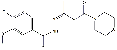 3,4-dimethoxy-N'-[1-methyl-3-(4-morpholinyl)-3-oxopropylidene]benzohydrazide Struktur