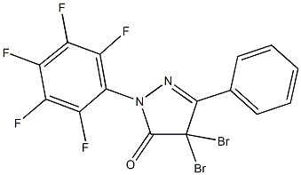 4,4-dibromo-2-(2,3,4,5,6-pentafluorophenyl)-5-phenyl-2,4-dihydro-3H-pyrazol-3-one Struktur