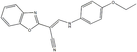 2-(1,3-benzoxazol-2-yl)-3-(4-ethoxyanilino)acrylonitrile Struktur