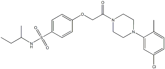 N-(sec-butyl)-4-{2-[4-(5-chloro-2-methylphenyl)-1-piperazinyl]-2-oxoethoxy}benzenesulfonamide Struktur