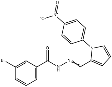 3-bromo-N'-[(1-{4-nitrophenyl}-1H-pyrrol-2-yl)methylene]benzohydrazide Struktur