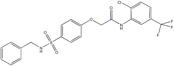 2-{4-[(benzylamino)sulfonyl]phenoxy}-N-[2-chloro-5-(trifluoromethyl)phenyl]acetamide Struktur