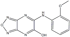 6-(2-methoxyanilino)[1,2,5]oxadiazolo[3,4-b]pyrazin-5-ol Struktur