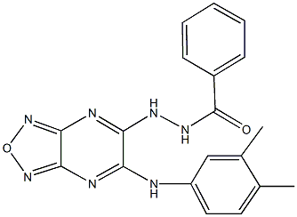 N'-[6-(3,4-dimethylanilino)[1,2,5]oxadiazolo[3,4-b]pyrazin-5-yl]benzohydrazide Struktur