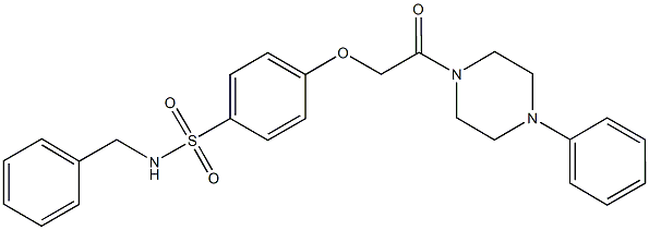 N-benzyl-4-[2-oxo-2-(4-phenyl-1-piperazinyl)ethoxy]benzenesulfonamide Struktur