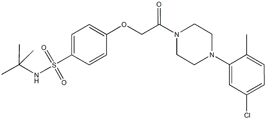 N-(tert-butyl)-4-{2-[4-(5-chloro-2-methylphenyl)-1-piperazinyl]-2-oxoethoxy}benzenesulfonamide Struktur