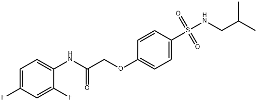 N-(2,4-difluorophenyl)-2-{4-[(isobutylamino)sulfonyl]phenoxy}acetamide Struktur