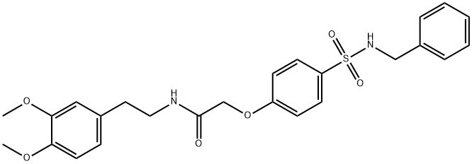 2-{4-[(benzylamino)sulfonyl]phenoxy}-N-[2-(3,4-dimethoxyphenyl)ethyl]acetamide Struktur