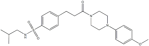 N-isobutyl-4-{3-[4-(4-methoxyphenyl)-1-piperazinyl]-3-oxopropyl}benzenesulfonamide Struktur