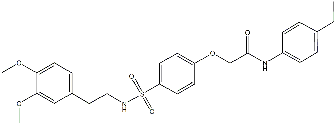 2-[4-({[2-(3,4-dimethoxyphenyl)ethyl]amino}sulfonyl)phenoxy]-N-(4-ethylphenyl)acetamide Struktur