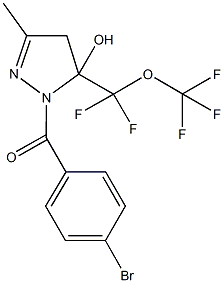 1-(4-bromobenzoyl)-5-[difluoro(trifluoromethoxy)methyl]-3-methyl-4,5-dihydro-1H-pyrazol-5-ol Struktur