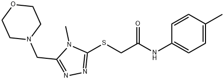 2-{[4-methyl-5-(4-morpholinylmethyl)-4H-1,2,4-triazol-3-yl]sulfanyl}-N-(4-methylphenyl)acetamide Struktur