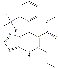 ethyl 5-propyl-7-[2-(trifluoromethyl)phenyl]-4,7-dihydro[1,2,4]triazolo[1,5-a]pyrimidine-6-carboxylate Struktur