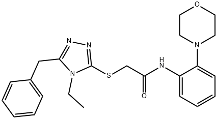 2-[(5-benzyl-4-ethyl-4H-1,2,4-triazol-3-yl)sulfanyl]-N-[2-(4-morpholinyl)phenyl]acetamide Struktur