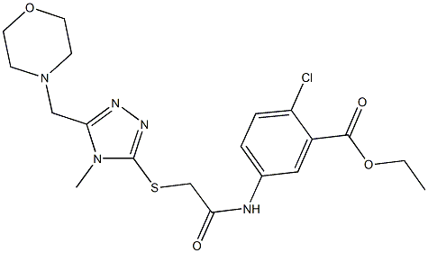 ethyl 2-chloro-5-[({[4-methyl-5-(4-morpholinylmethyl)-4H-1,2,4-triazol-3-yl]sulfanyl}acetyl)amino]benzoate Struktur