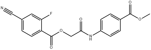 2-[4-(methoxycarbonyl)anilino]-2-oxoethyl 4-cyano-2-fluorobenzoate Struktur