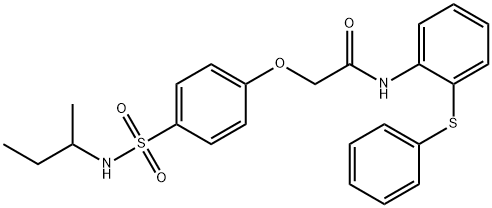 2-{4-[(sec-butylamino)sulfonyl]phenoxy}-N-[2-(phenylsulfanyl)phenyl]acetamide Struktur