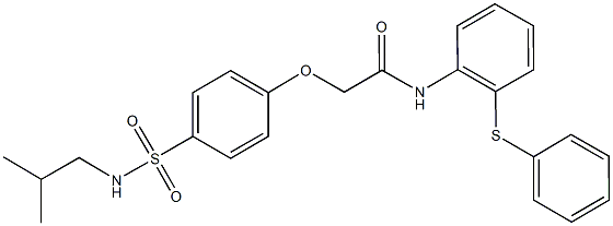 2-{4-[(isobutylamino)sulfonyl]phenoxy}-N-[2-(phenylsulfanyl)phenyl]acetamide Struktur