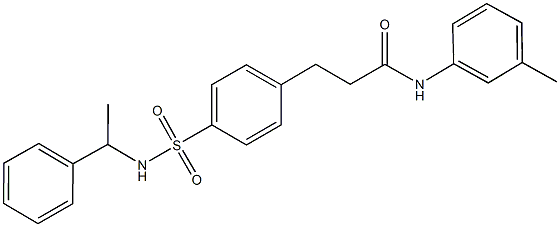 N-(3-methylphenyl)-3-(4-{[(1-phenylethyl)amino]sulfonyl}phenyl)propanamide Struktur