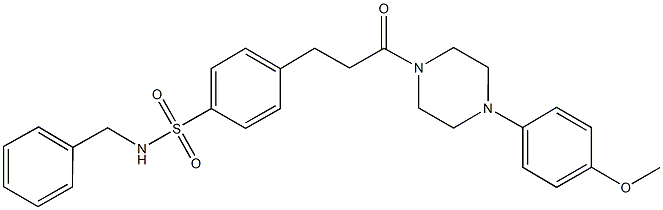 N-benzyl-4-{3-[4-(4-methoxyphenyl)-1-piperazinyl]-3-oxopropyl}benzenesulfonamide Struktur