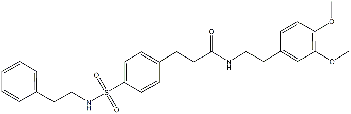 N-[2-(3,4-dimethoxyphenyl)ethyl]-3-(4-{[(2-phenylethyl)amino]sulfonyl}phenyl)propanamide Struktur