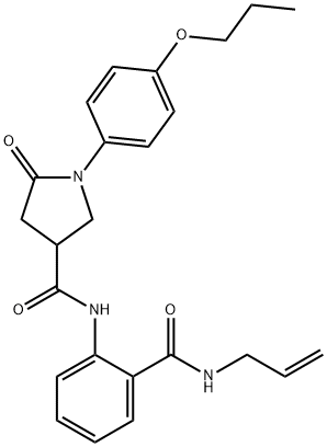 N-{2-[(allylamino)carbonyl]phenyl}-5-oxo-1-(4-propoxyphenyl)-3-pyrrolidinecarboxamide Struktur