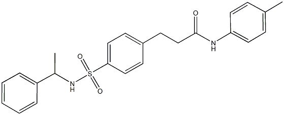 N-(4-methylphenyl)-3-(4-{[(1-phenylethyl)amino]sulfonyl}phenyl)propanamide Struktur