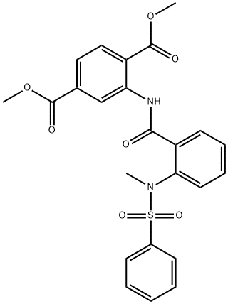 dimethyl 2-({2-[methyl(phenylsulfonyl)amino]benzoyl}amino)terephthalate Struktur