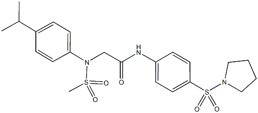 2-[4-isopropyl(methylsulfonyl)anilino]-N-[4-(1-pyrrolidinylsulfonyl)phenyl]acetamide Struktur