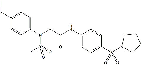 2-[4-ethyl(methylsulfonyl)anilino]-N-[4-(1-pyrrolidinylsulfonyl)phenyl]acetamide Struktur