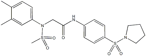 2-[3,4-dimethyl(methylsulfonyl)anilino]-N-[4-(1-pyrrolidinylsulfonyl)phenyl]acetamide Struktur