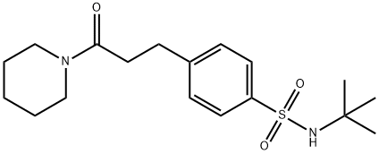 N-(tert-butyl)-4-[3-oxo-3-(1-piperidinyl)propyl]benzenesulfonamide Struktur