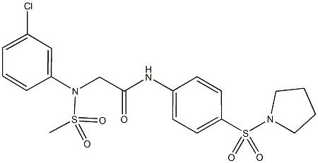 2-[3-chloro(methylsulfonyl)anilino]-N-[4-(1-pyrrolidinylsulfonyl)phenyl]acetamide Struktur