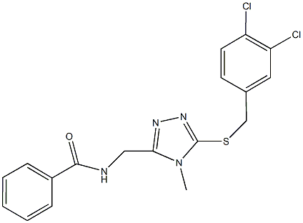 N-({5-[(3,4-dichlorobenzyl)sulfanyl]-4-methyl-4H-1,2,4-triazol-3-yl}methyl)benzamide Struktur