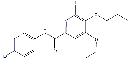 3-ethoxy-N-(4-hydroxyphenyl)-5-iodo-4-propoxybenzamide Struktur