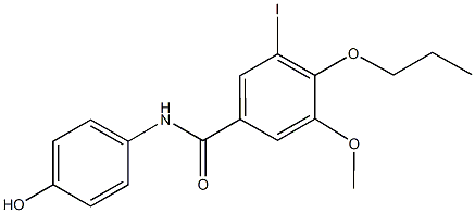 N-(4-hydroxyphenyl)-3-iodo-5-methoxy-4-propoxybenzamide Struktur