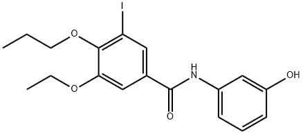 3-ethoxy-N-(3-hydroxyphenyl)-5-iodo-4-propoxybenzamide Struktur