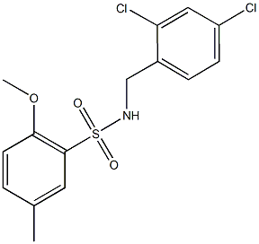 N-(2,4-dichlorobenzyl)-2-methoxy-5-methylbenzenesulfonamide Struktur